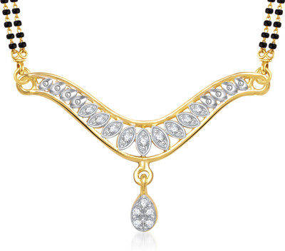 

Meenaz Drop Pattern Cz Gold & Rhodium Alloy Mangalsutra