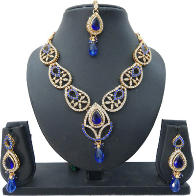 

Shree Bhawani Art Jewellery Alloy Jewel Set(Blue)