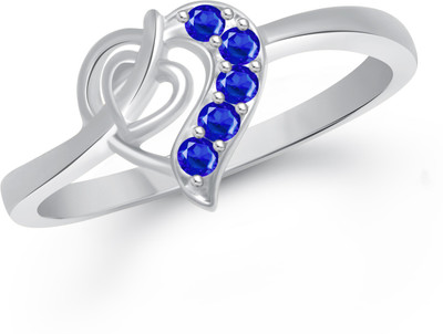 

VK Jewels Valentine Heart Alloy Cubic Zirconia Rhodium Plated Ring, Silver