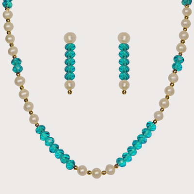 

Nisa Pearls & Jewellery Mother of Pearl Jewel Set(White, Blue)