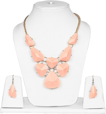 Johareez Alloy Gold-plated Pink Jewellery Set(Pack of 1)