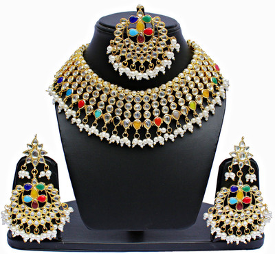 Lucky Jewellery Alloy Multicolor Jewellery Set(Pack of 1)