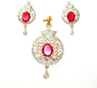 

Signature Collection Jewelry Alloy Jewel Set(White, Red)