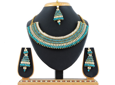 VATSALYA creation Alloy Gold-plated Turquoise Jewellery Set(Pack of 1)