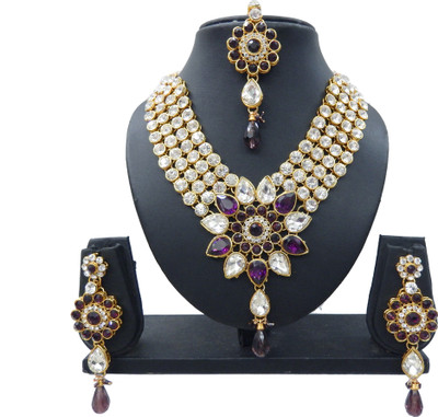 

Shree Bhawani Art Jewellery Alloy Jewel Set(Purple)
