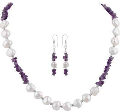 

Pearlz Ocean Alloy Jewel Set(White, Purple)