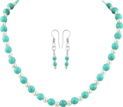 

Pearlz Ocean Alloy Jewel Set(White, Turquoise)