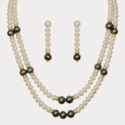 

Nisa Pearls & Jewellery Mother of Pearl Jewel Set(White, Green)