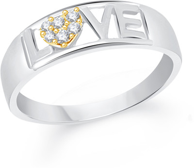 

VK Jewels Love Alloy Cubic Zirconia Gold-plated Plated Ring, Silver