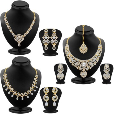 Sukkhi Alloy Gold-plated Gold Jewellery Set(Pack of 3)
