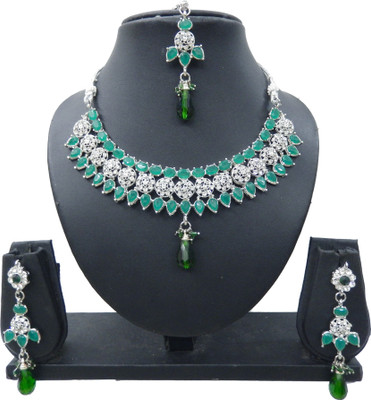 

Shree Bhawani Art Jewellery Alloy Jewel Set(Green)