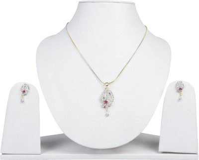 

Pink Rose Alloy Jewel Set(Maroon, White)