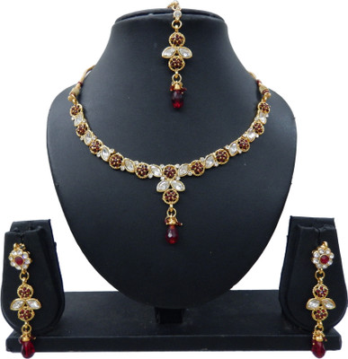 

Shree Bhawani Art Jewellery Alloy Jewel Set(Maroon)