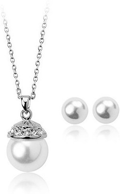 

Silver Shoppee Alloy Jewel Set(Silver, White)