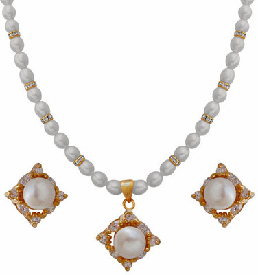 

Nisa Pearls & Jewellery Mother of Pearl Jewel Set(White)