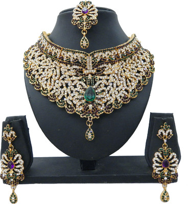 

Shree Bhawani Art Jewellery Alloy Jewel Set(Purple, Green)