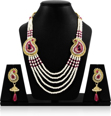 STYYLO FASHION Alloy Gold-plated Pink Jewellery Set(Pack of 1)