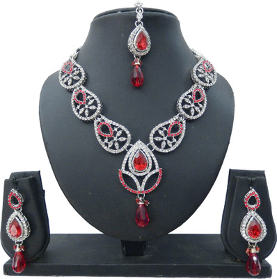 

Shree Bhawani Art Jewellery Alloy Jewel Set(Red)