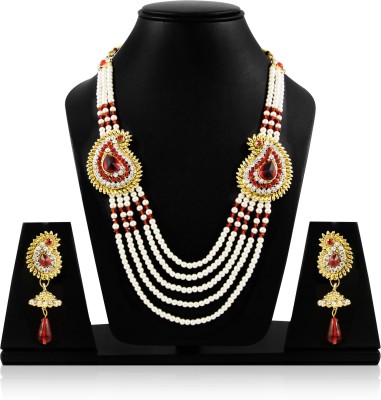 Jewels Capital Alloy Gold-plated Red, Gold, White, Multicolor Jewellery Set(Pack of 1)