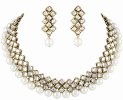 Karatcart Brass, Alloy Gold-plated Gold, White Jewellery Set(Pack of 1)