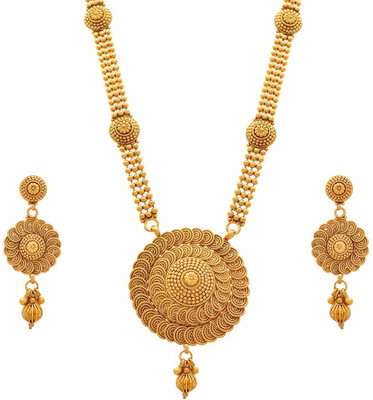 JFL Jewellery for Less Copper Gold-plated Gold Jewellery Set(Pack of 1)