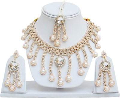 Styylo Jewels Alloy Gold-plated White Jewellery Set(Pack of 1)