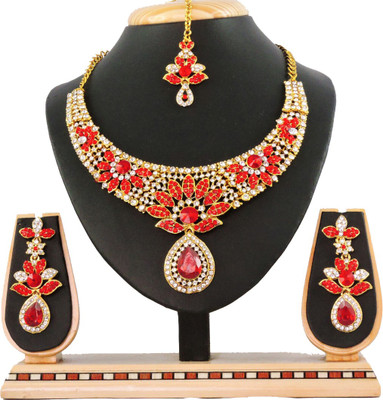 Vatsalya Creation Alloy Jewel Set(Red)