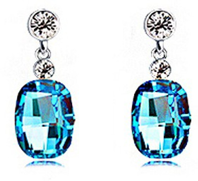Silver Shoppee Water Droplet Cubic Zirconia, Crystal Alloy Drops & Danglers