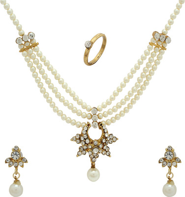 Luxor Alloy Jewel Set(White, Gold) available at flipkart for Rs.399