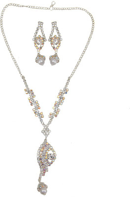 

Taj Pearl Alloy Jewel Set(Silver)