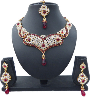 Shree Bhawani Art Jewellery Alloy Jewel Set(Maroon)