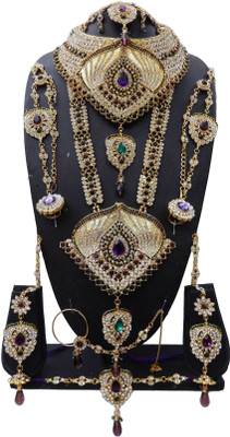 

Shree Bhawani Art Jewellery Zinc Jewel Set(Purple, Green)