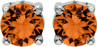 mahi Yellow Classic Solitaire Swarovski Crystal Alloy Stud Earring