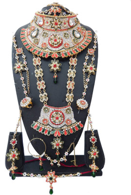 

Shree Bhawani Art Jewellery Alloy Jewel Set(Red, Green)