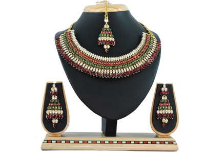 

Vatsalya Creation Alloy Jewel Set(Maroon, Green)