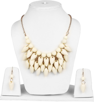 Johareez Alloy Gold-plated White Jewellery Set(Pack of 1)