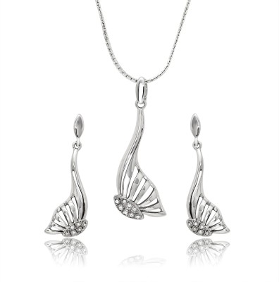 mahi Brass, Alloy Rhodium Silver, White Jewellery Set(Pack of 1)