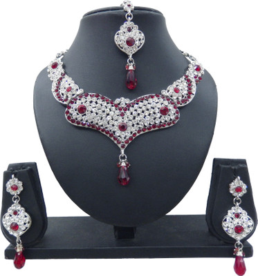 

Shree Bhawani Art Jewellery Alloy Jewel Set(Maroon)