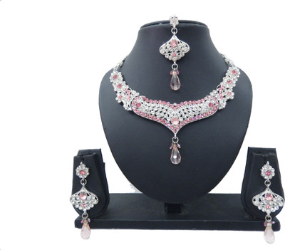 Shree Bhawani Art Jewellery Alloy Jewel Set(Pink)