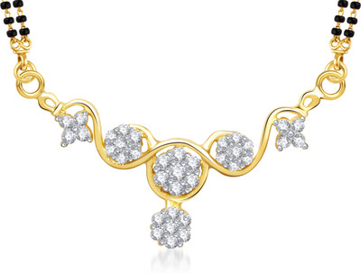 

Meenaz Aishwarya Cz Gold & Rhodium Alloy Mangalsutra