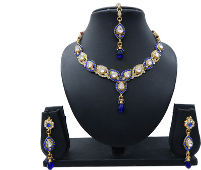 

Shree Bhawani Art Jewellery Alloy Jewel Set(Blue)
