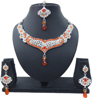 

Shree Bhawani Art Jewellery Alloy Jewel Set(Orange)