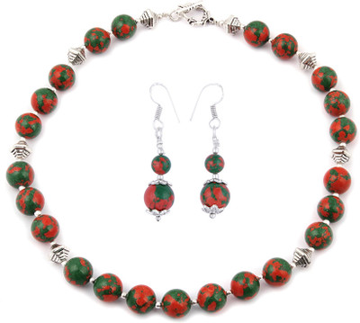 

Pearlz Ocean Alloy Jewel Set(Red, Green)