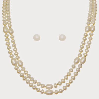 

Nisa Pearls & Jewellery Mother of Pearl Jewel Set(White)