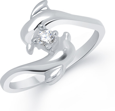 

VK Jewels Alloy Cubic Zirconia Rhodium Plated Ring, Silver