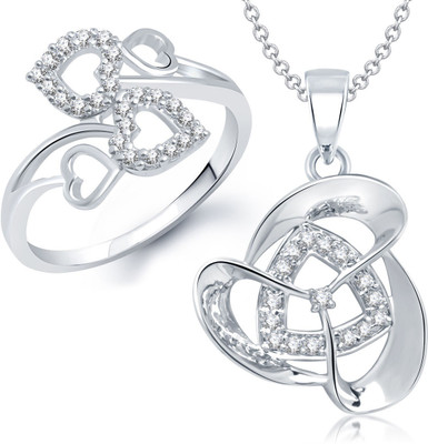 Meenaz Alloy Jewel Set(Silver)
