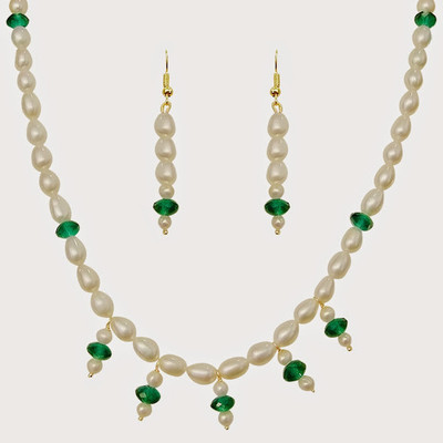 

Nisa Pearls & Jewellery Mother of Pearl Jewel Set(White, Green)