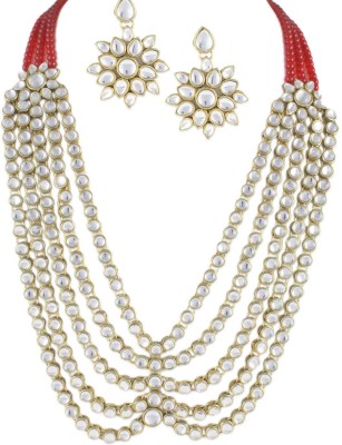 Karatcart Brass Red, Gold Jewellery Set(Pack of 1)