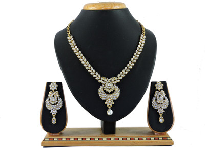 VATSALYA creation Alloy Gold-plated White Jewellery Set(Pack of 1)