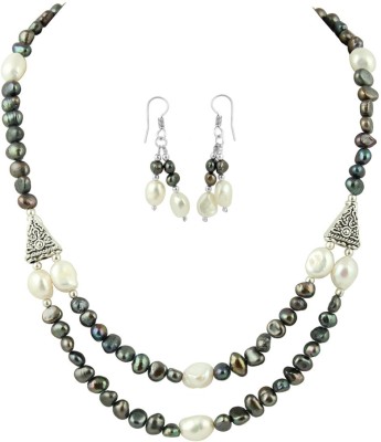 Pearlz Ocean Alloy Black, White Jewellery Set(Pack of 1)